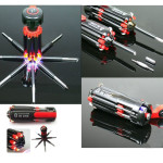 Obeng Serbaguna 8 in 1 Screwdriver Flashlight Senter LED Multifungsi