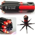 Obeng Serbaguna 8 in 1 Screwdriver Flashlight Senter LED Multifungsi